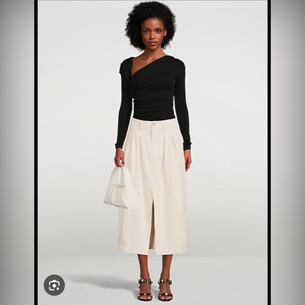 Mara Hoffman Ursula white pleated midi skirt